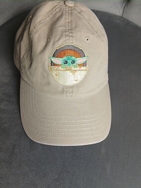 Star Wars Baby Yoda Tan Baseball Cap with Green Embroidery